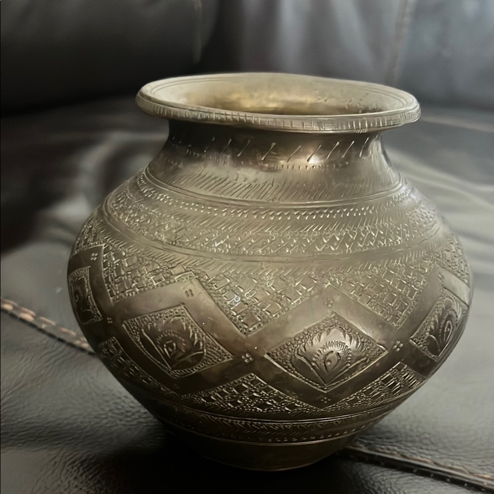 Intricately Designed Silver Vase